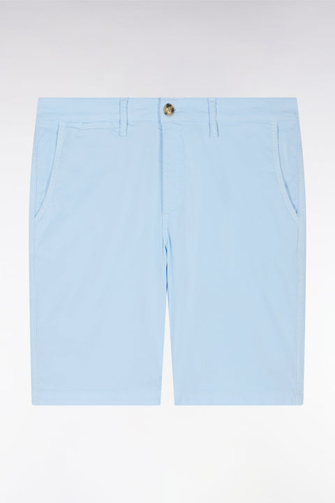 Bermuda chino en coton stretch bleu ciel coupe droite - Image 2