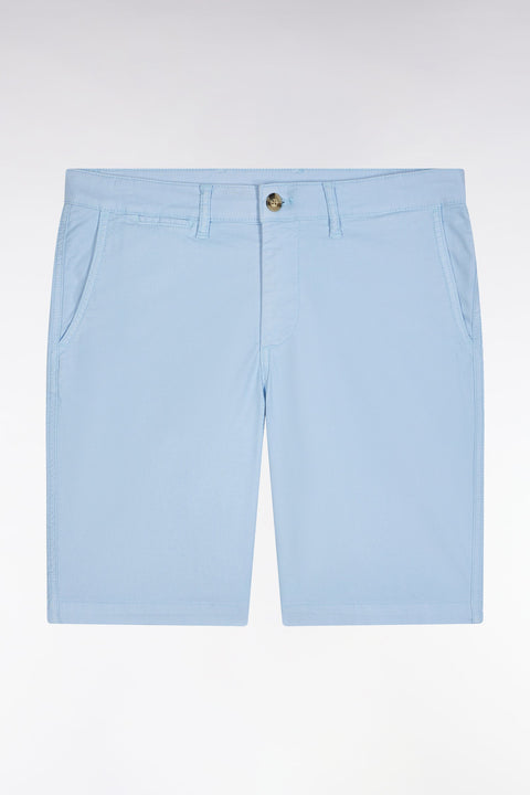 Bermuda en lyocell et coton stretch gris clair coupe droite - Image 2