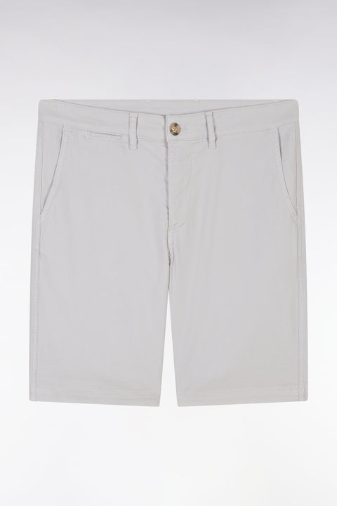 Bermuda en lyocell et coton stretch gris moyen coupe droite - Image 2