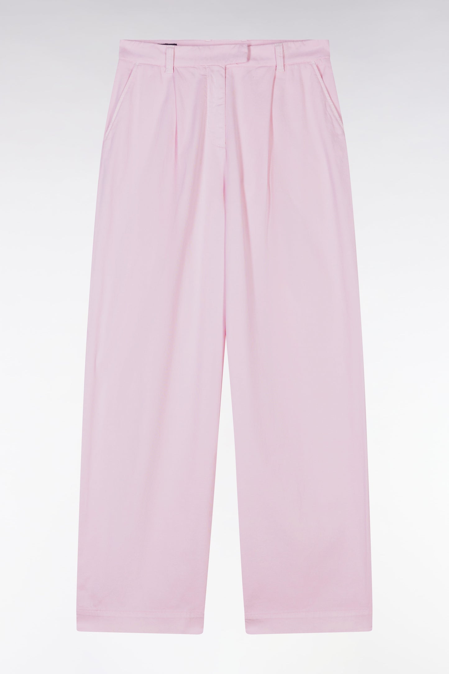 Pantalon en coton stretch rose coupe décontractée