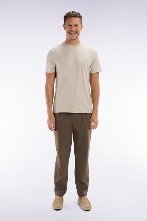 Pantalon à taille élastique marron - Image 1