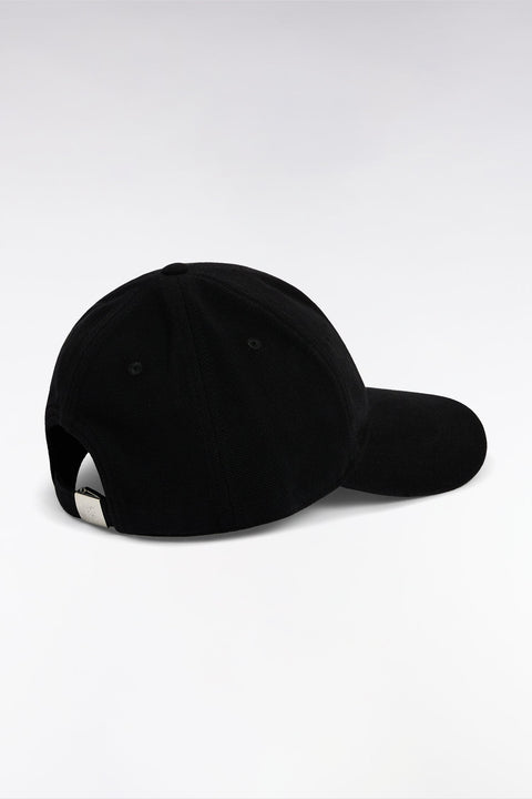 Casquette unie en piqué coton noir broderie nœud papillon - Image 3