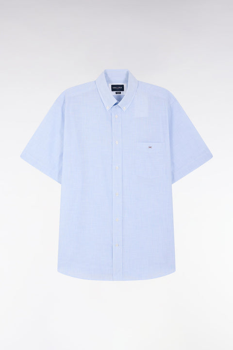 Chemise à manches courtes en coton ciel coupe droite - Image 2