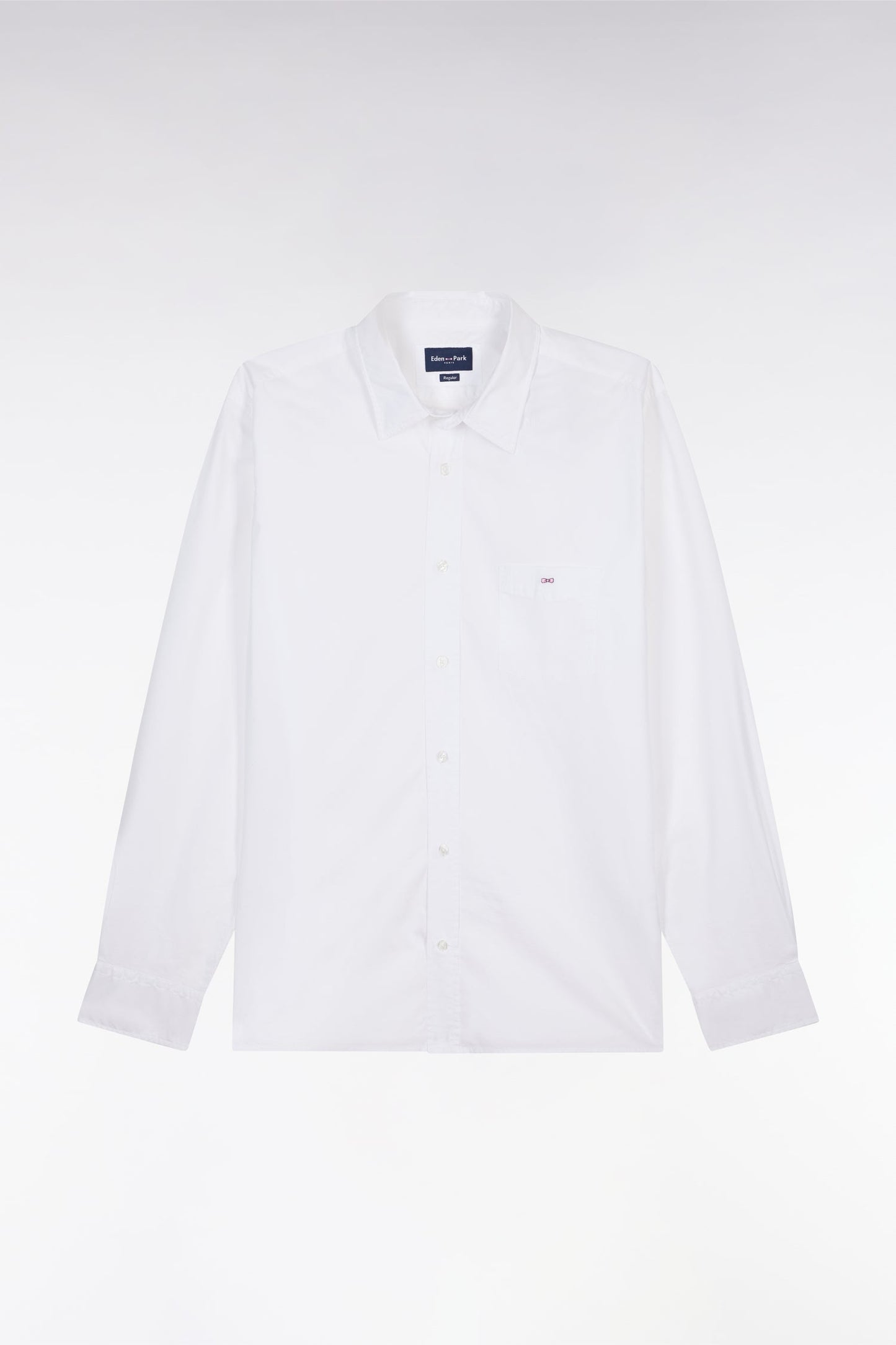 Chemise unisexe en coton et lyocell stretch blanc coupe droite