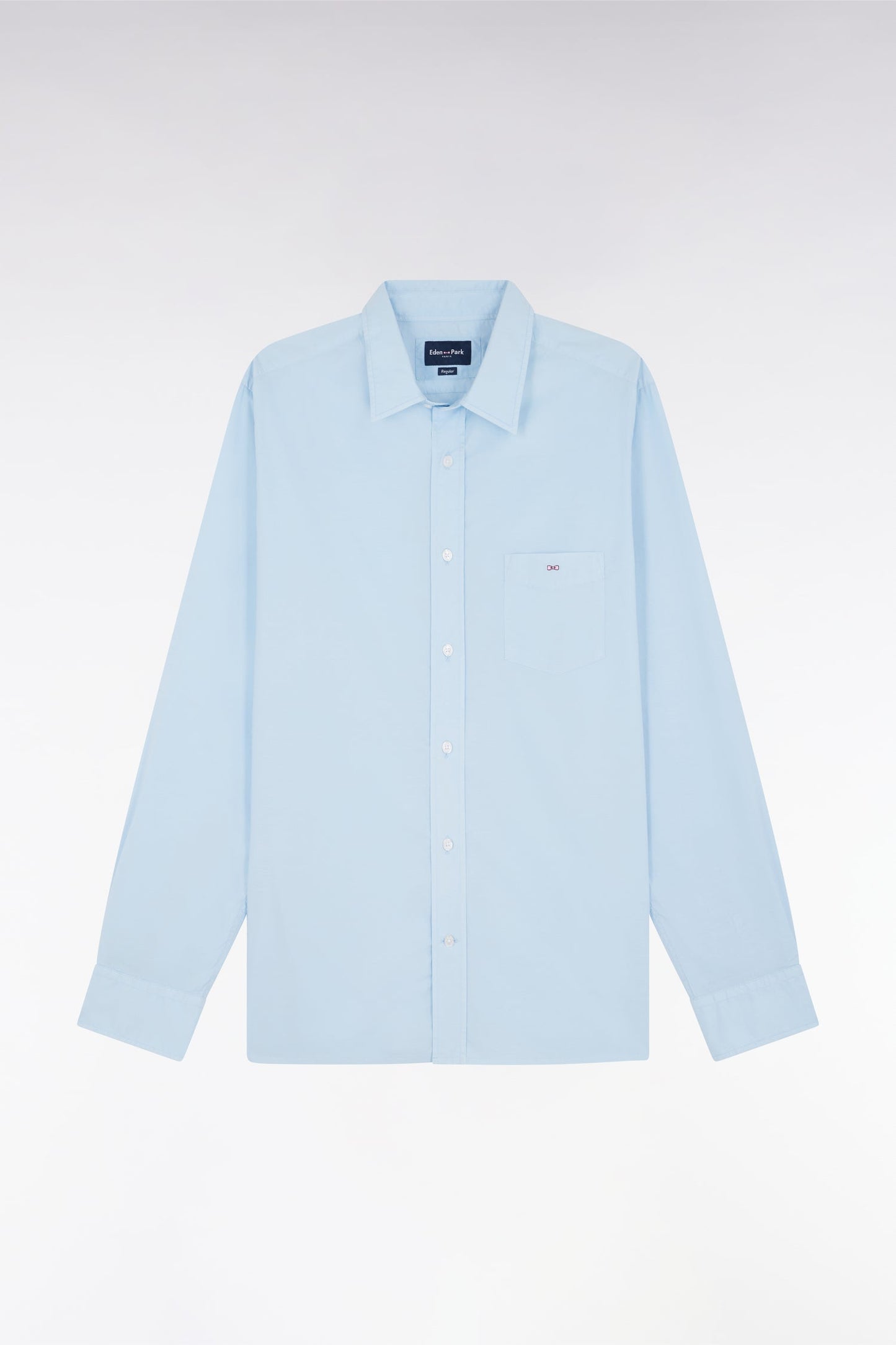 Chemise unisexe en coton et lyocell stretch ciel coupe droite