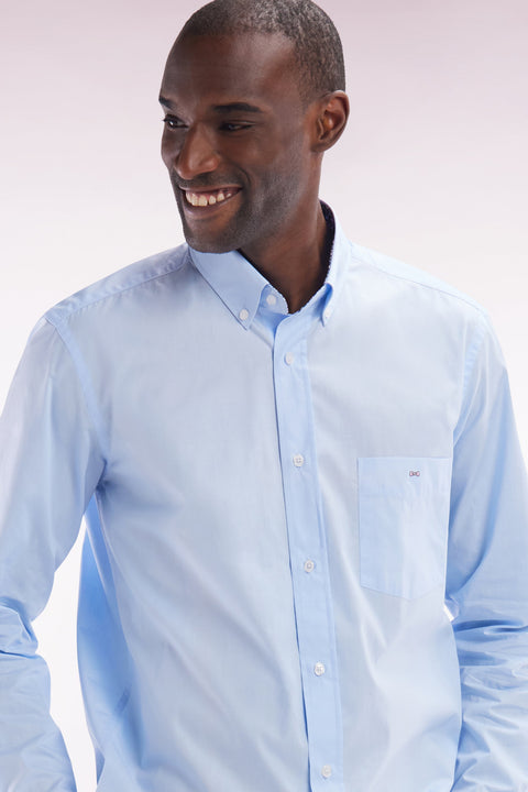 Chemise en coton ciel coudière coupe droite - Image 2