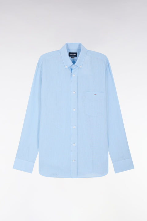 Chemise en lin ciel unie coupe droite - Image 2