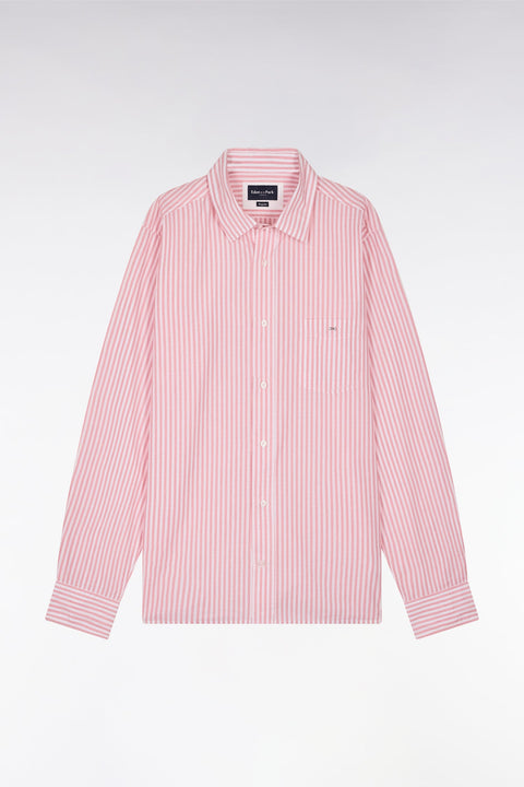Chemise en coton à rayures roses coupe droite - Image 2