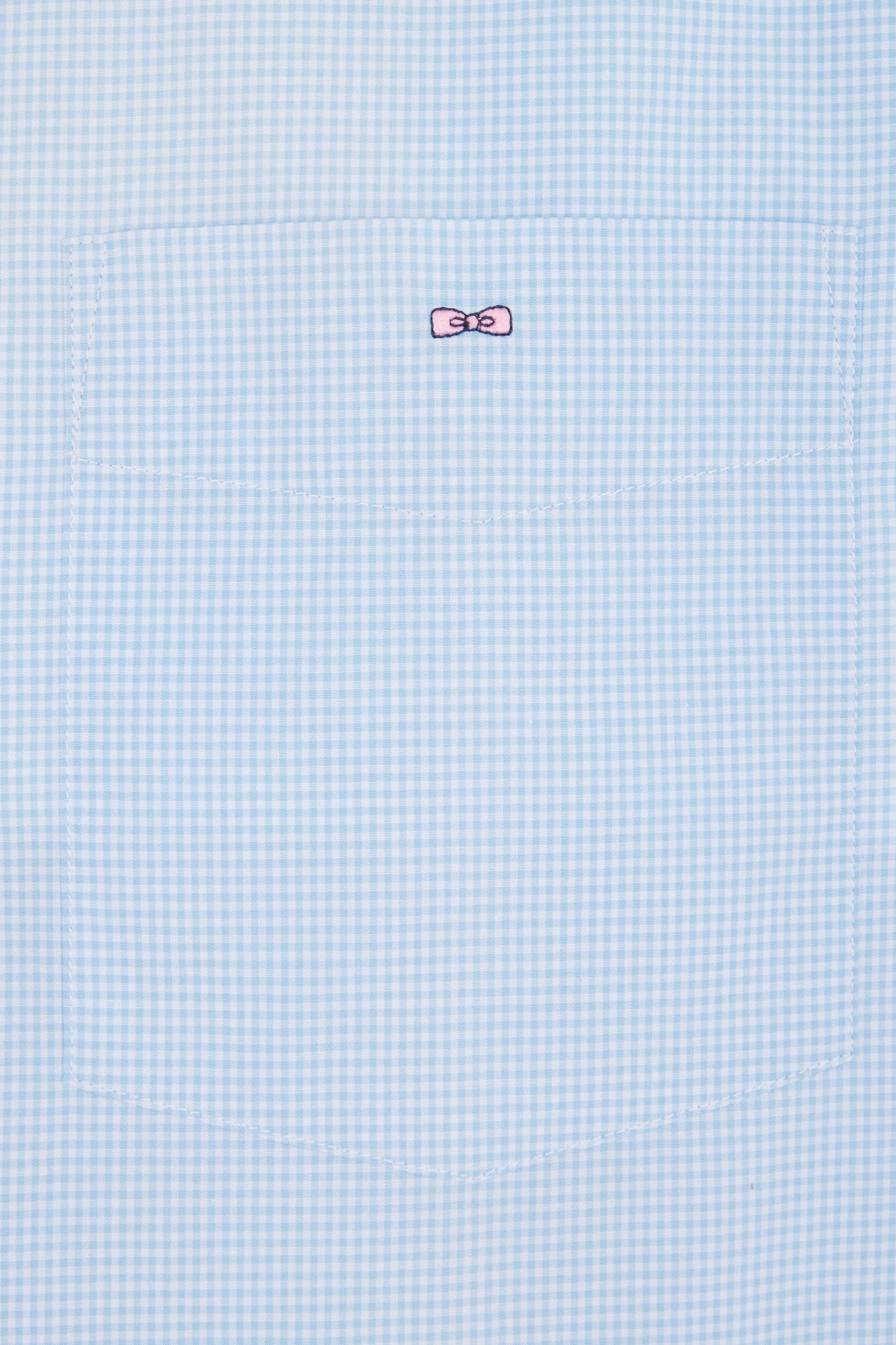 Chemise imprimé vichy en coton ciel coupe droite