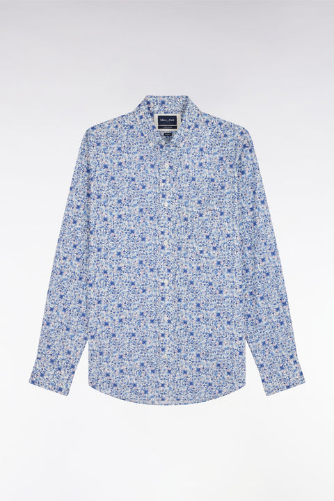 Chemise à micromotifs en coton Pima ciel coupe droite - Image 2