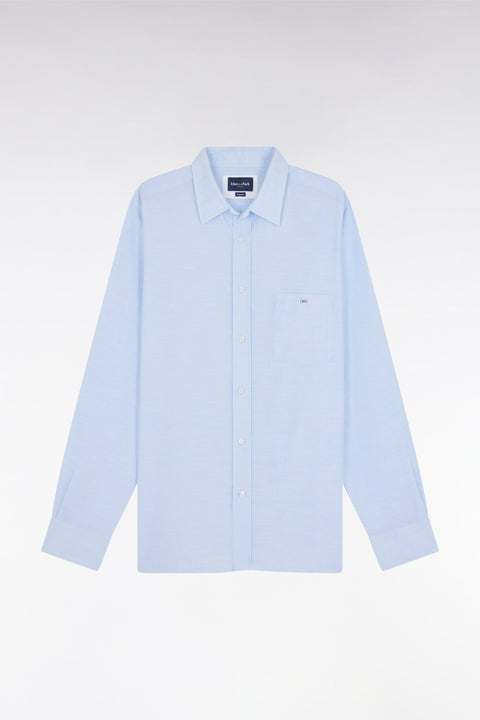 Chemise unie à poche plaquée en coton ciel - Image 2