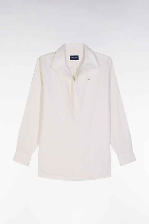 Chemise vareuse en coton écru coupe décontractée - Image 2