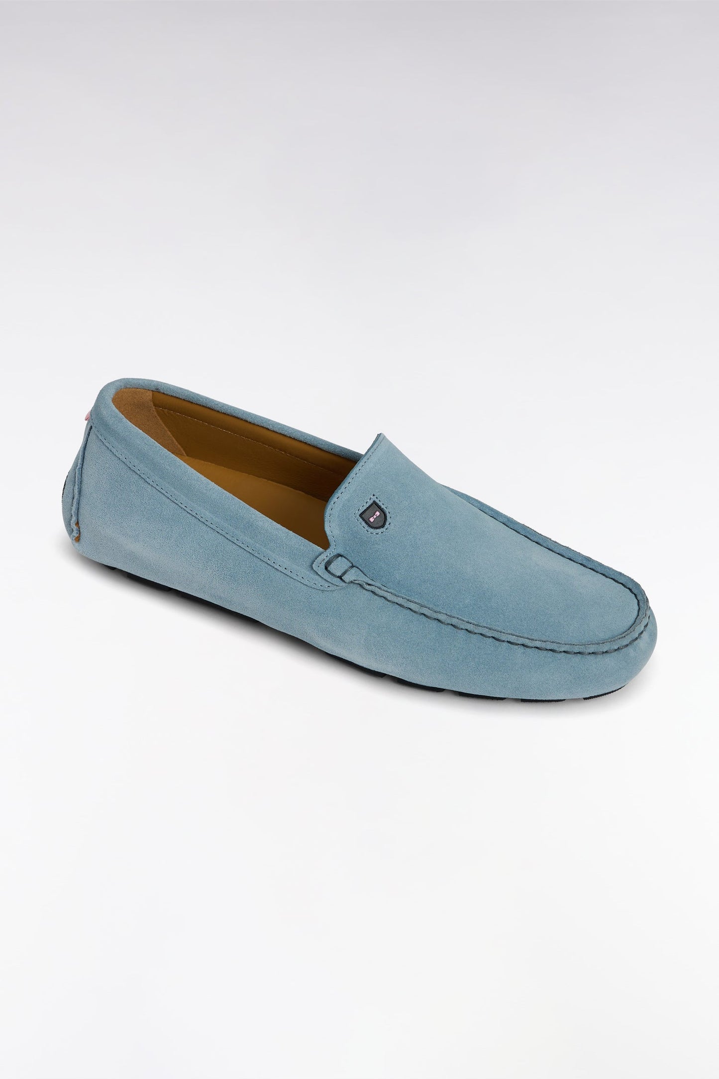Mocassins en cuir suédé bleu ciel