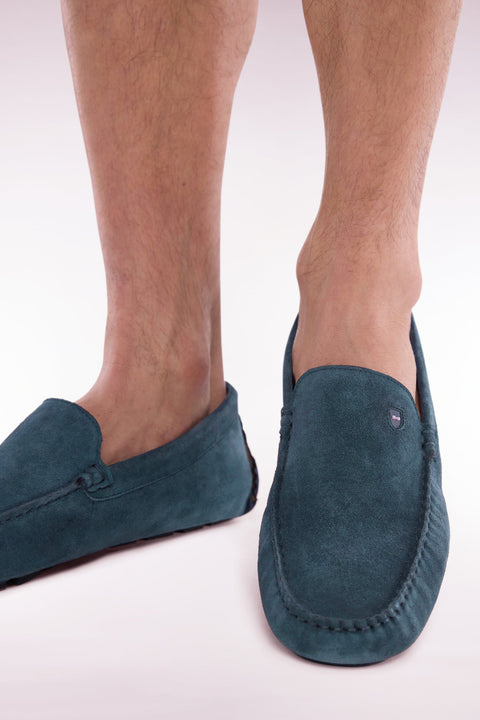 Mocassins en cuir suédé bleus - Image 2
