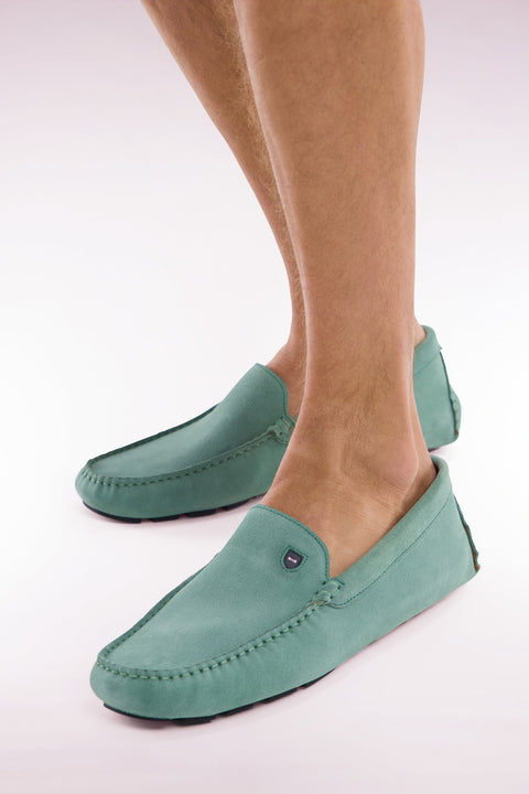 Mocassins en cuir suédé verts - Image 2