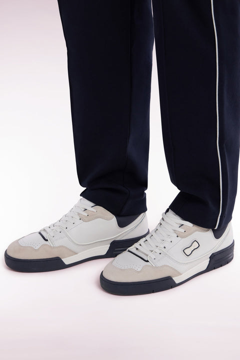Sneakers EP10 en cuir blanches et marine - Image 2