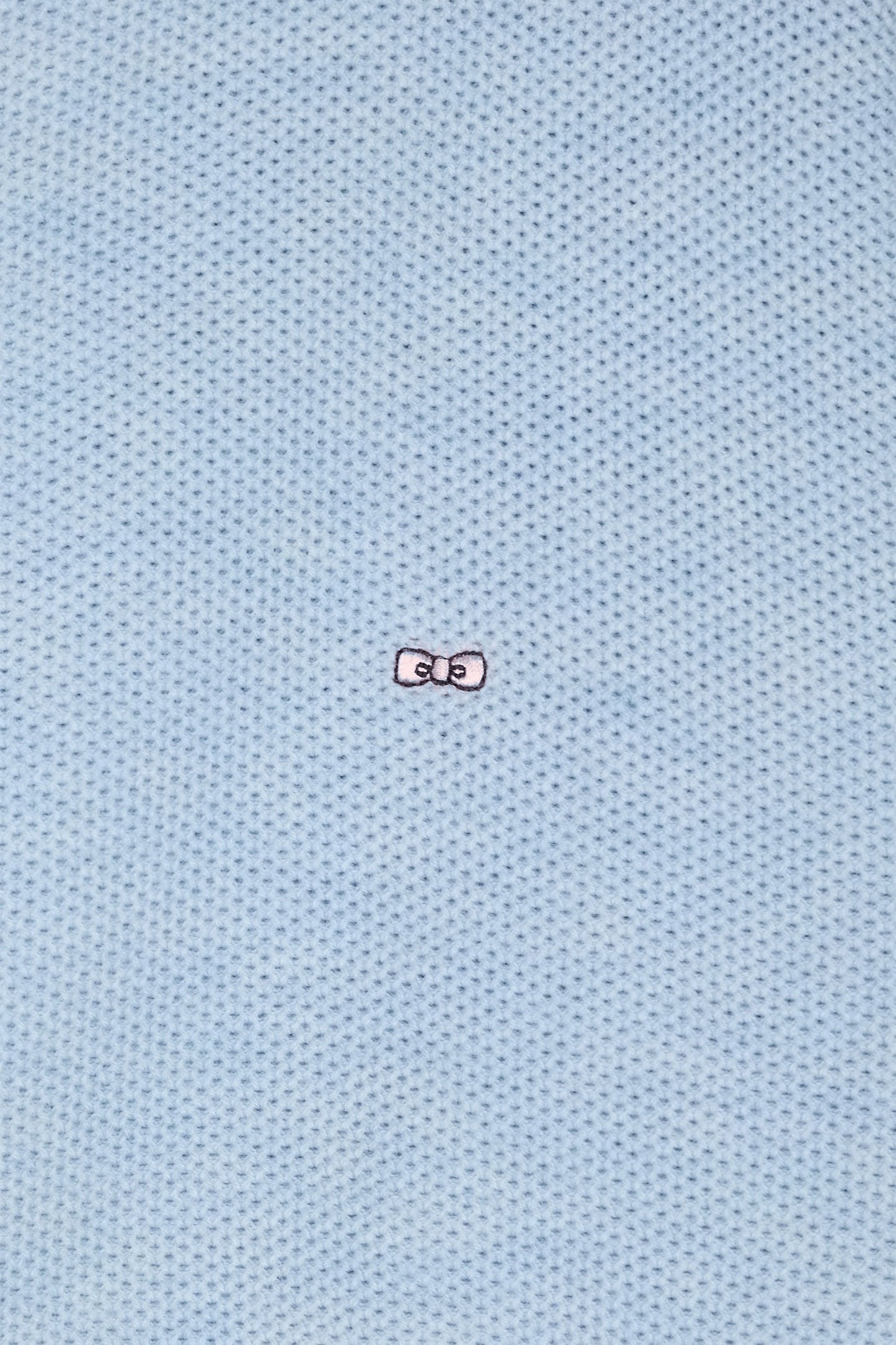 Cardigan zippé en coton nid d'abeille ciel coupe droite