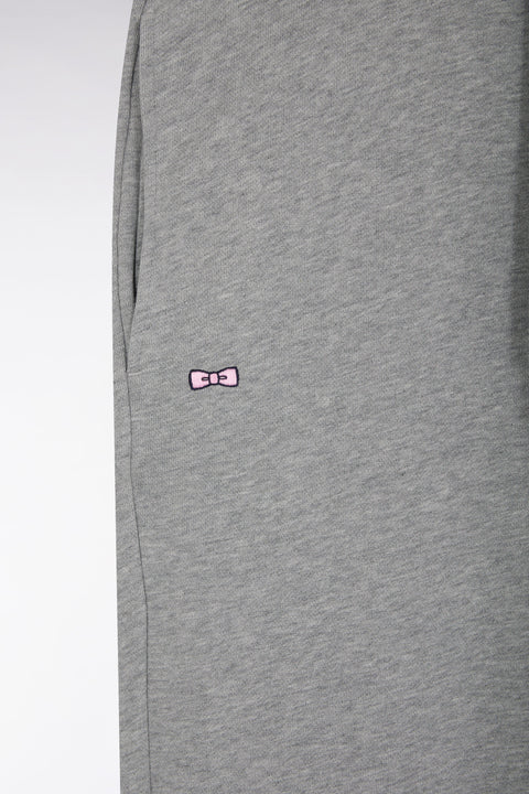 Short jogging en molleton coton gris coupe droite - Image 2