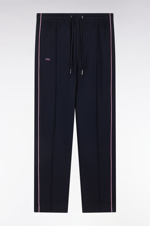 Pantalon jogging en coton interlock marine coupe droite - Image 2