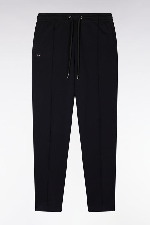 Pantalon jogging en coton interlock noir coupe droite - Image 2