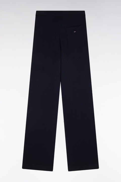 Pantalon à jambe large en coton biologique et cachemire marine coupe décontractée - Image 2