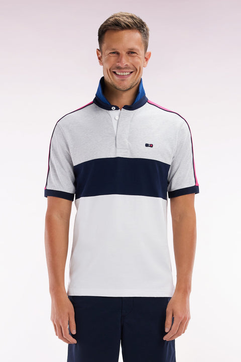 Maillot coupé-cousu à manches courtes en coton blanc coupe droite - Image 1
