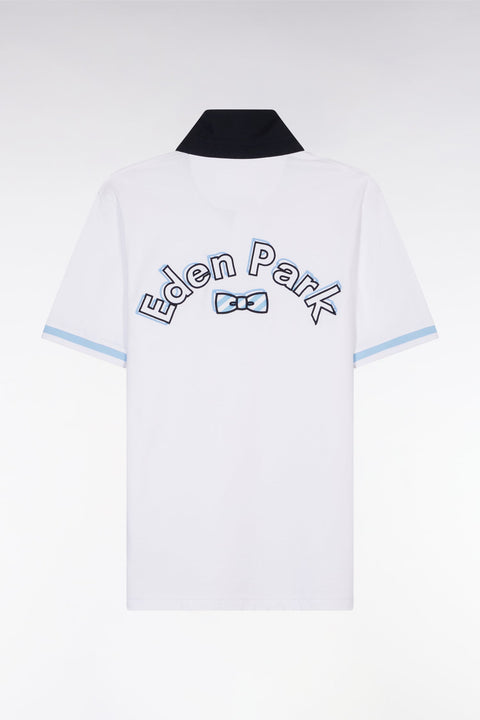 Maillot à manches courtes en coton blanc broderie dos Eden Park coupe droite - Image 2