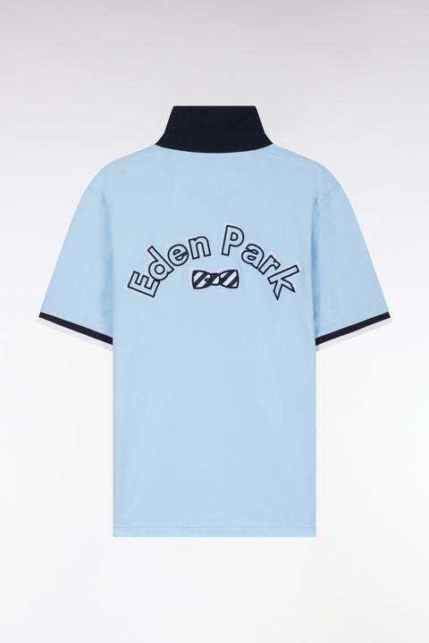 Maillot à manches courtes en coton ciel broderie dos Eden Park coupe droite - Image 2