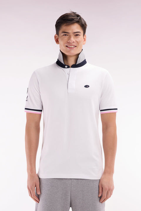 Maillot à manches courtes XV de France en coton blanc broderie dos - Image 1