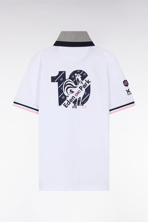Maillot à manches courtes XV de France en coton blanc broderie dos - Image 2