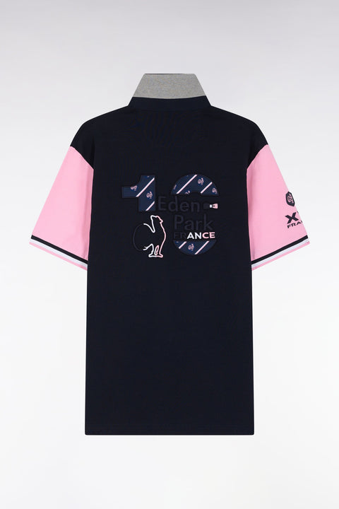 Maillot à manches courtes en coton marine et rose XV de France - Image 2