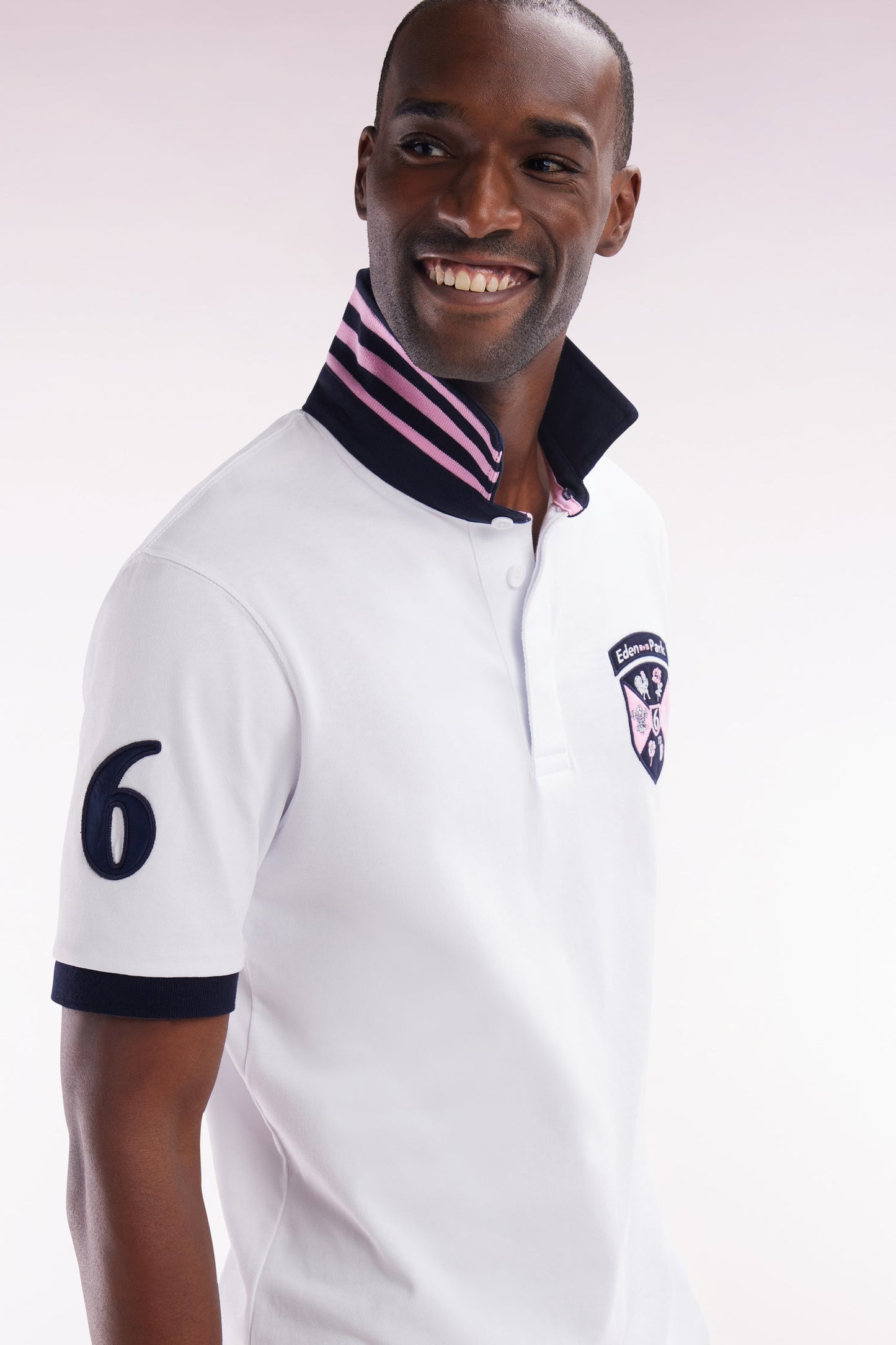 Maillot à manches courtes Tournoi des 6 Nations en coton blanc coupe droite