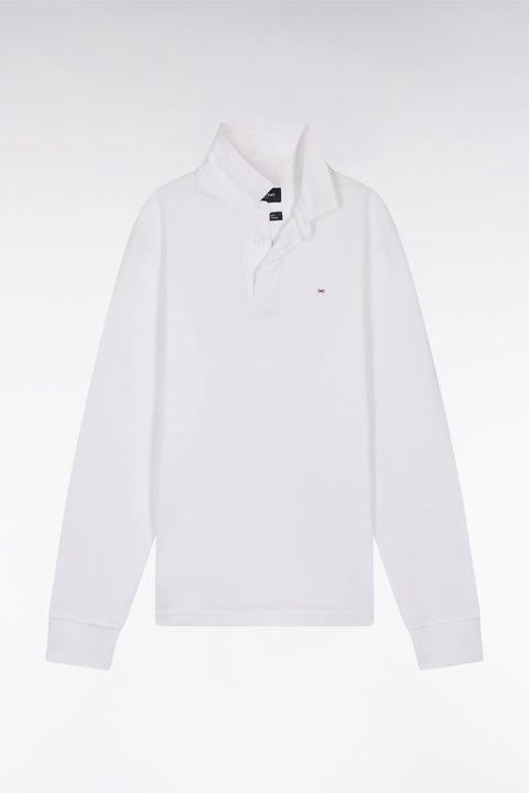 Maillot à manches longues en coton Pima blanc coupe droite - Image 2