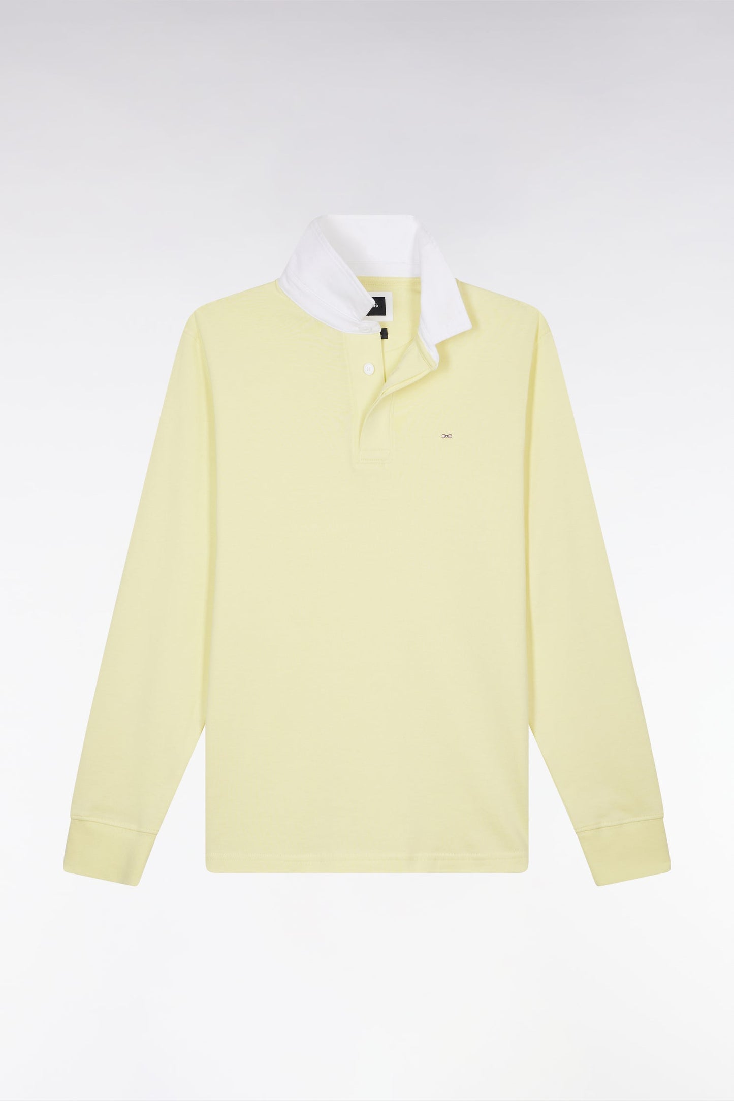Maillot à manches longues en coton Pima jaune coupe droite