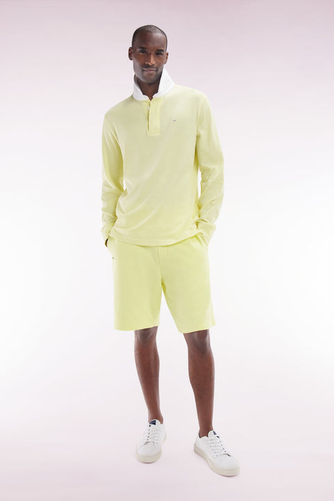 Maillot à manches longues en coton Pima jaune coupe droite - Image 3