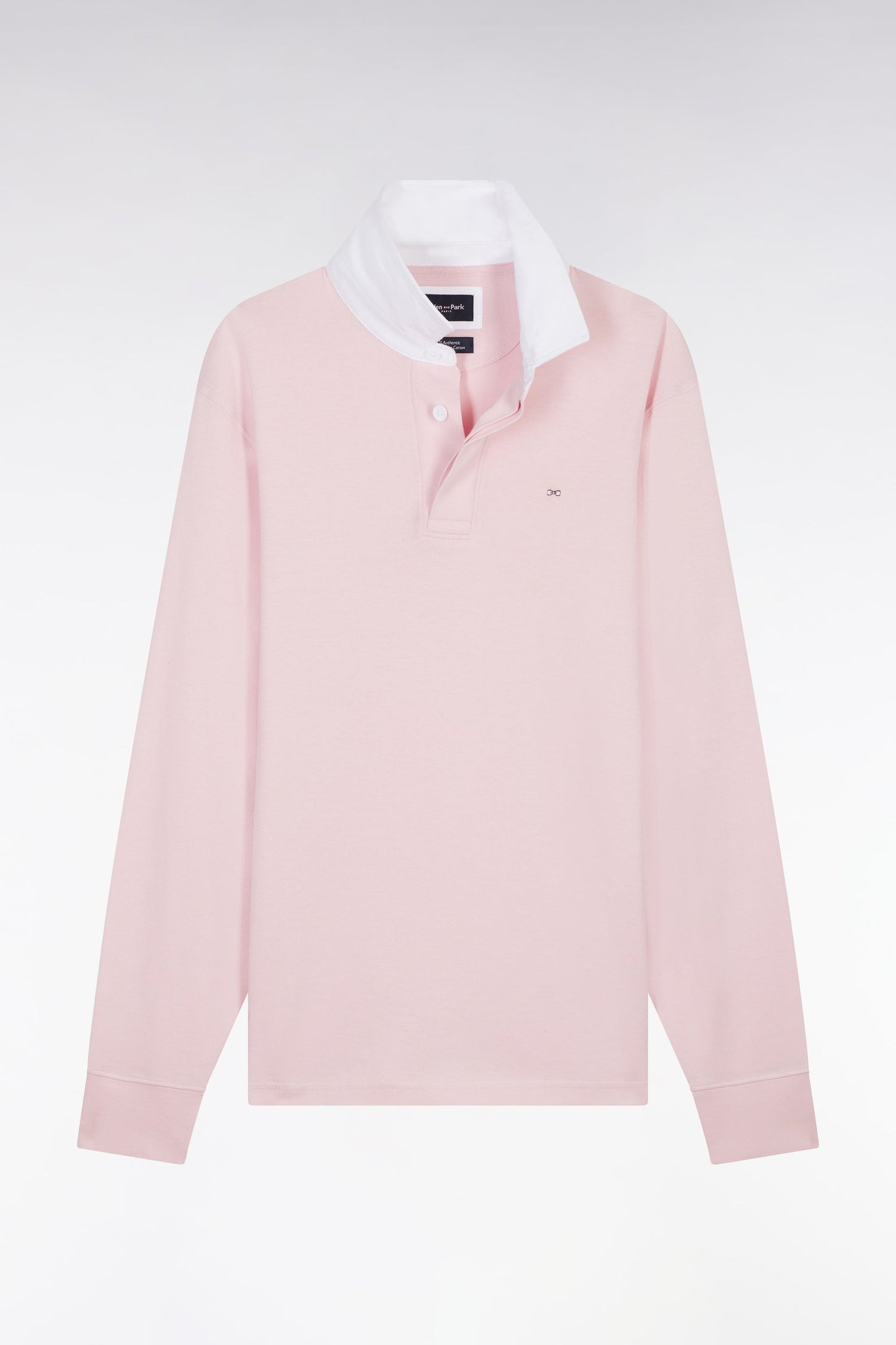 Maillot à manches longues en coton Pima rose coupe droite