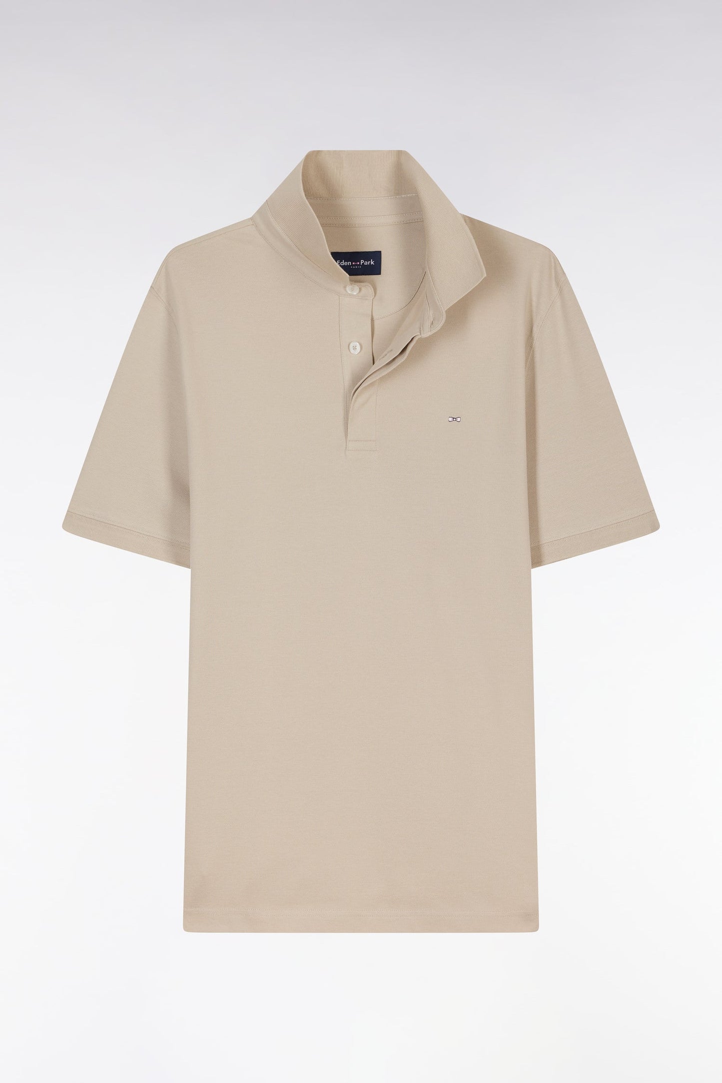 Polo à manches courtes en coton stretch ciel coupe ajustée