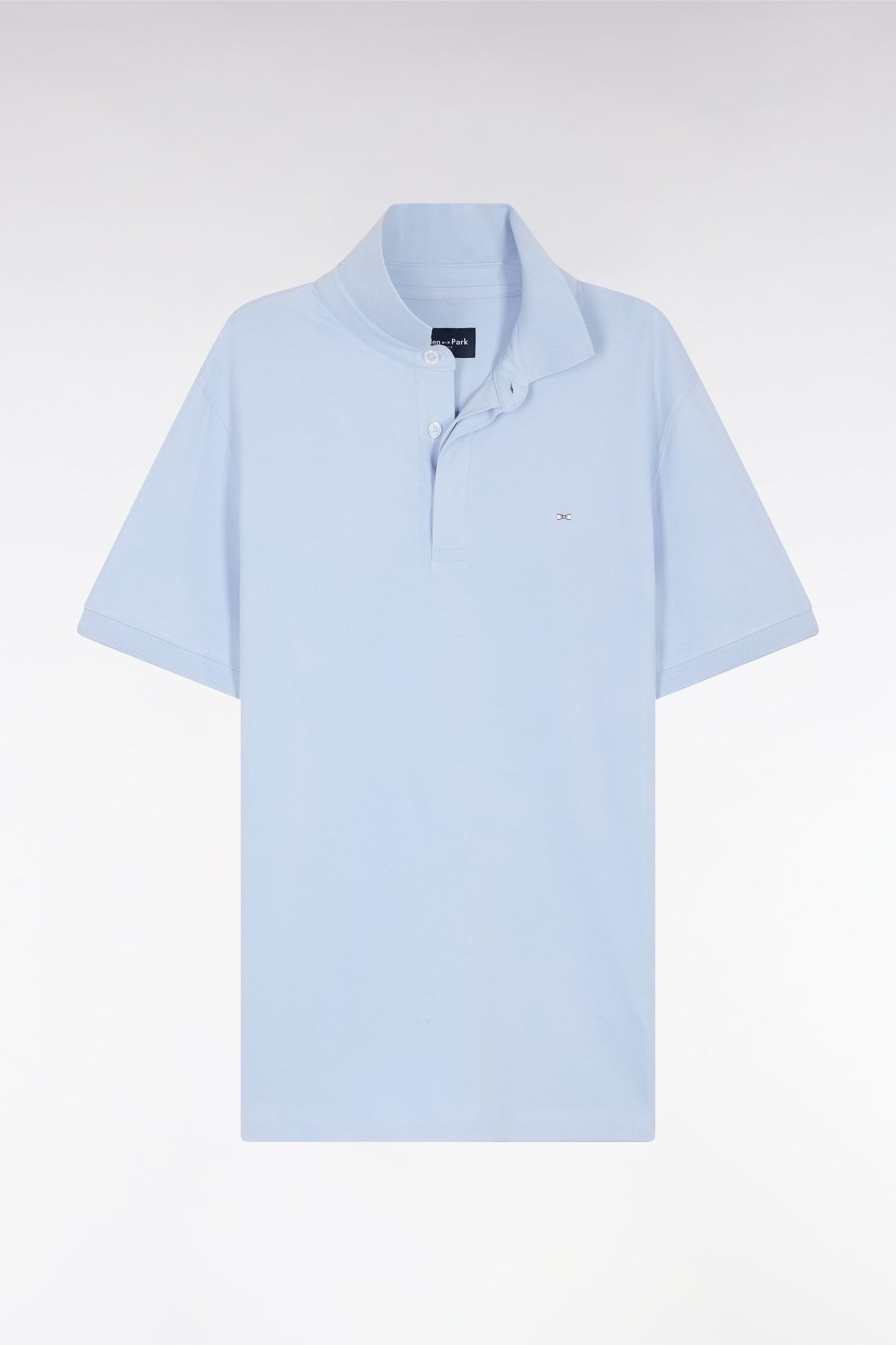 Polo à manches courtes en piqué coton stretch gris clair coupe ajustée