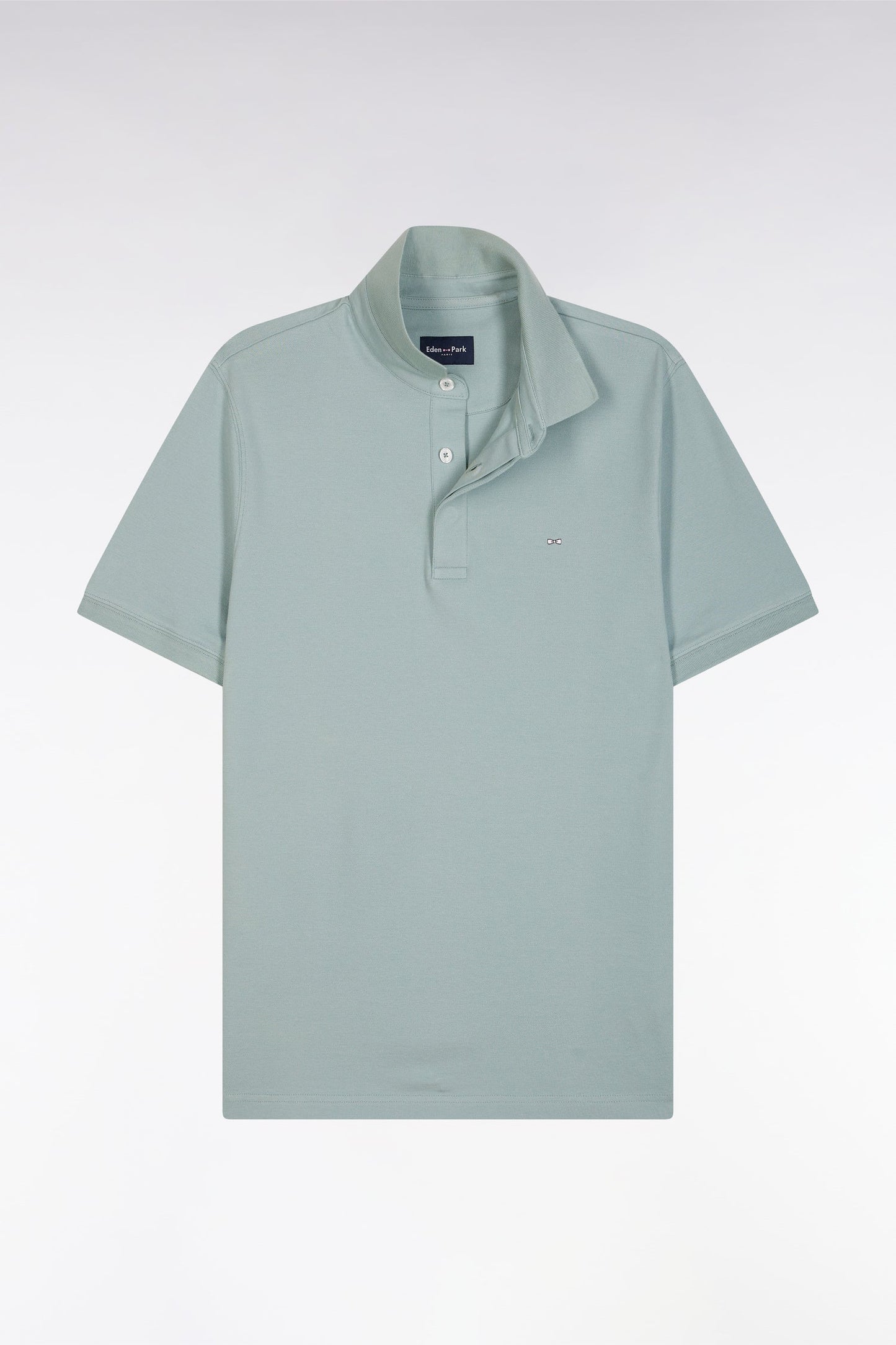 Polo à manches courtes en coton stretch gris moyen coupe ajustée