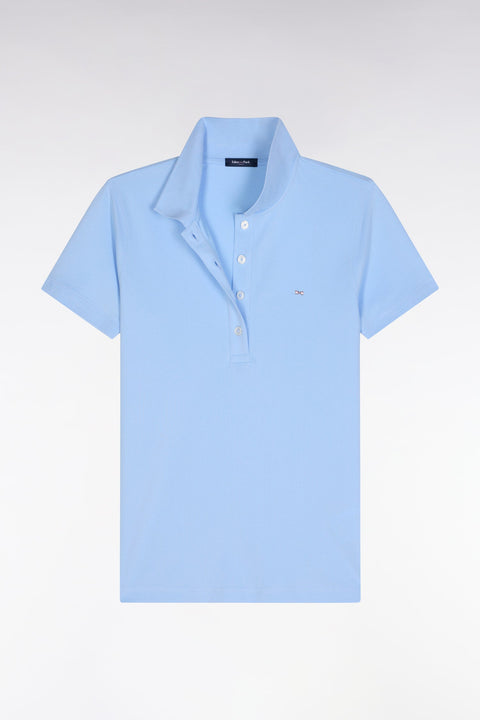 Polo à manches courtes en piqué de coton stretch ciel coupe ajustée - Image 2