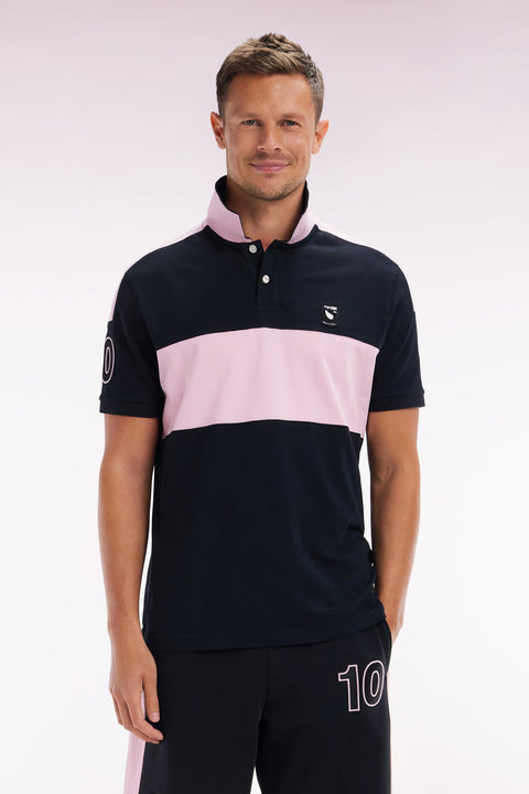 Polo à manches courtes New Zealand en coton noir coupe décontractée - Image 1