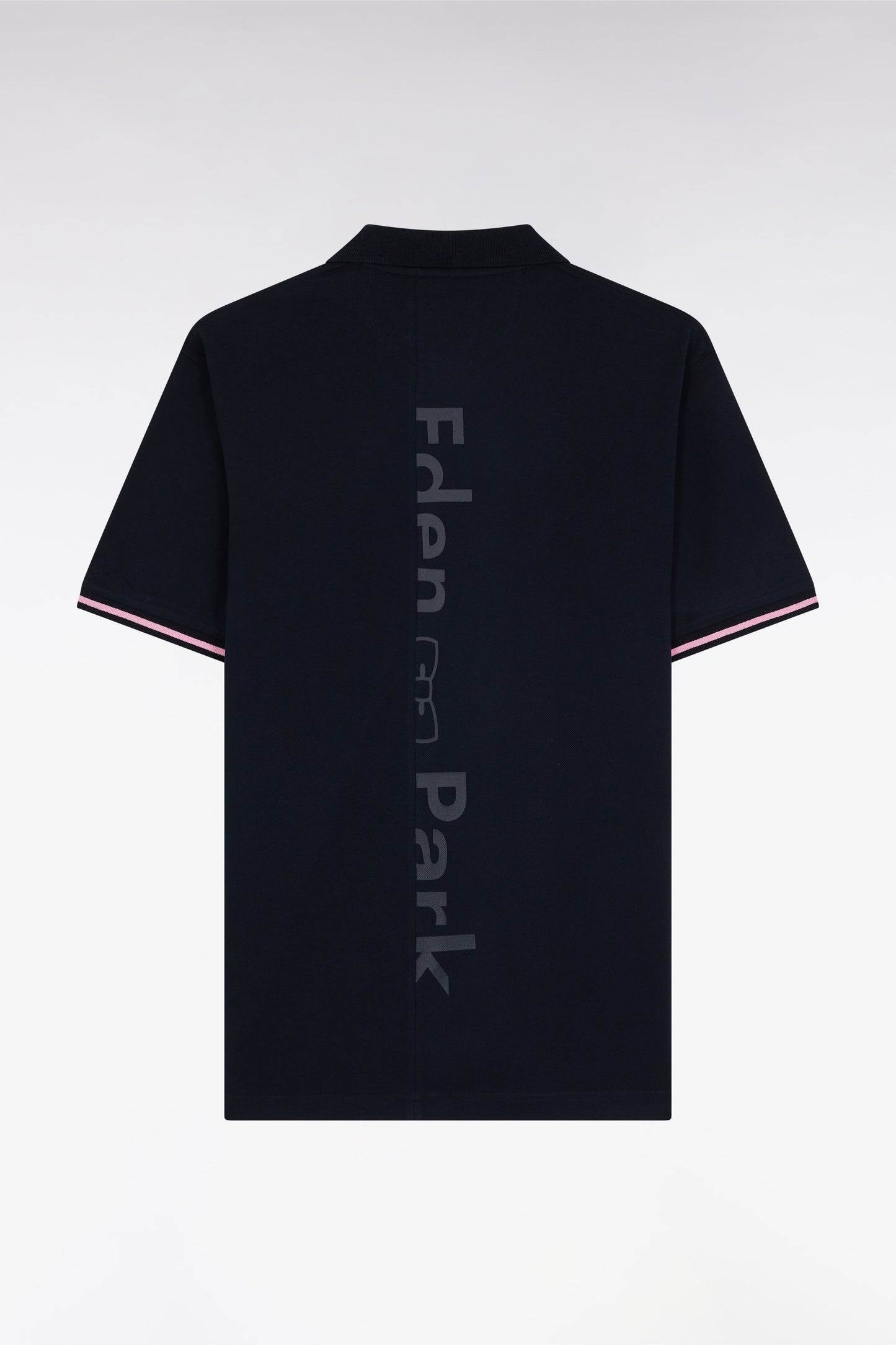 Polo à manches courtes en coton marine jacquard dos Eden Park coupe décontractée