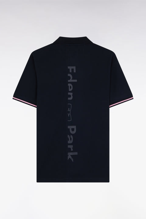 Polo à manches courtes en coton marine jacquard dos Eden Park coupe décontractée - Image 1