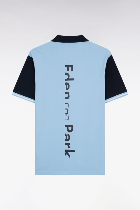 Polo à manches courtes en coton ciel jacquard dos Eden Park coupe décontractée - Image 1
