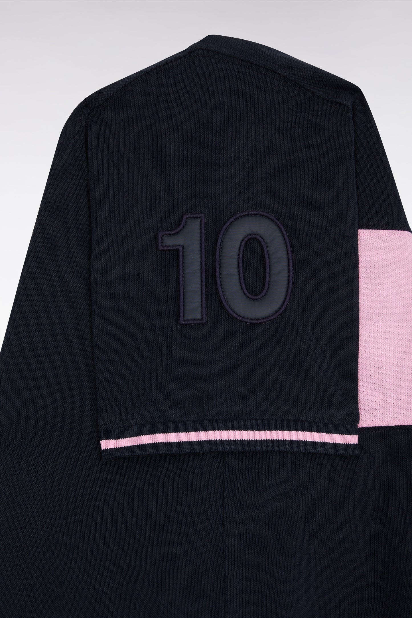 Polo à manches courtes en piqué coton rose bande contrastée coupe décontractée