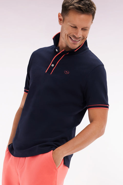 Polo à manches courtes en coton corail rayures colorées coupe décontractée - Image 3