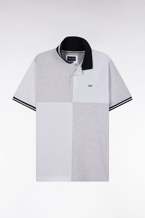 Polo à manches courtes en coton gris coupe décontractée - Image 2
