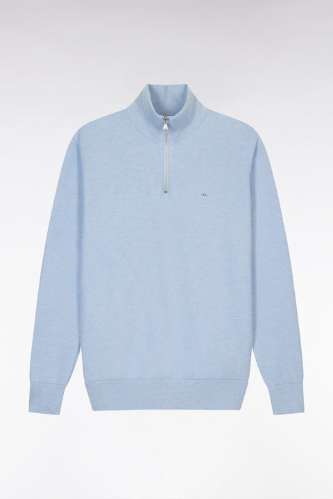 Pull col camionneur en coton nid d'abeille ciel coupe droite - Image 2