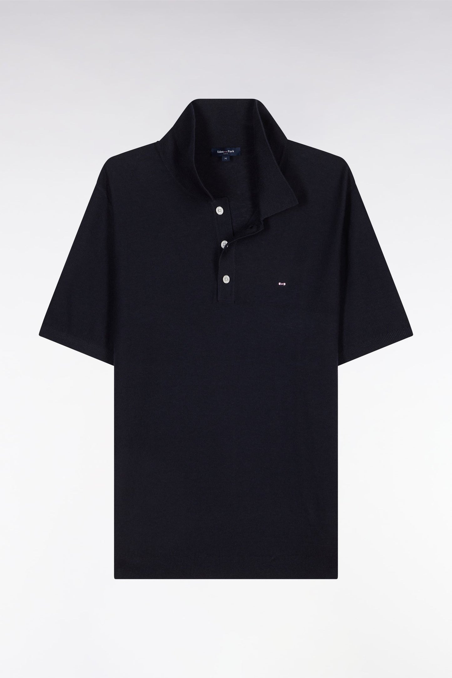 Pull sans manches à col polo marine coupe droite