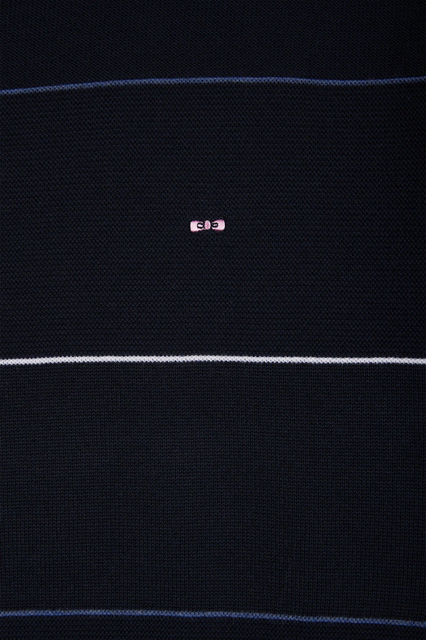 Pull col rond cerclé en coton marine